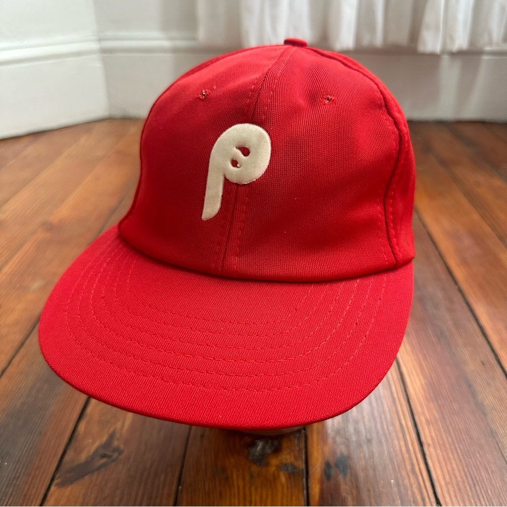 Vintage late 1970s Philadelphia Phillies red and white snapback stadium hat m/l